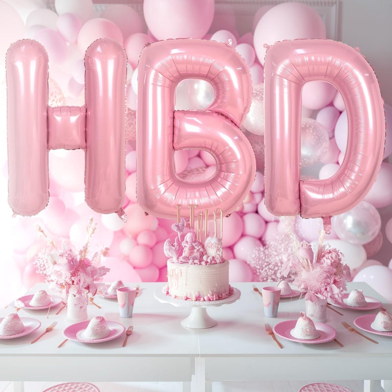 Biapian 40 Inch Letter Balloons, Giant Pearl Pink Letter D Balloon, Single Alphabet A-Z Balloon Foil, Light Pink Name Letters Balloon for Girls Women Birthday Party Decoration Baby Shower Anniversary Supplies - Image 4
