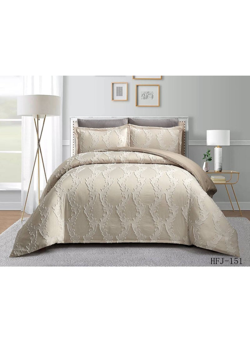 King Size Duvet Set, 6 Piece, Embroidered Design, Duvet 220x240 cm, Fitted Sheet 200x200 cm, Pillow Covers 50x75 cm