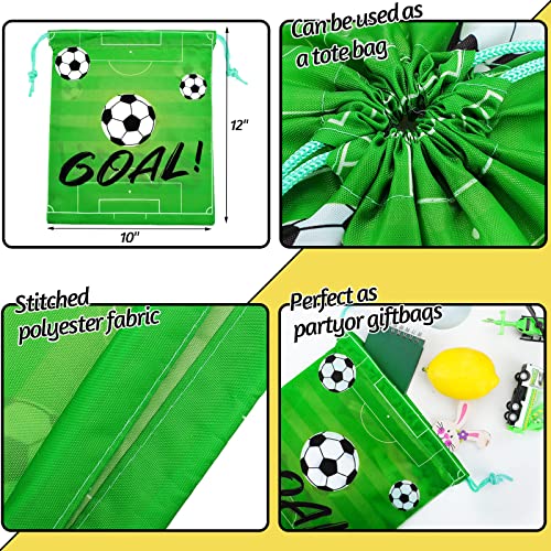 Shappy 16 Pack Soccer Drawstring Bags for Party Favors 12 x 10 Inch Treat Candy Goodie Gifts Bags Team Supplies Sport Birthday Party Favors - Image 3