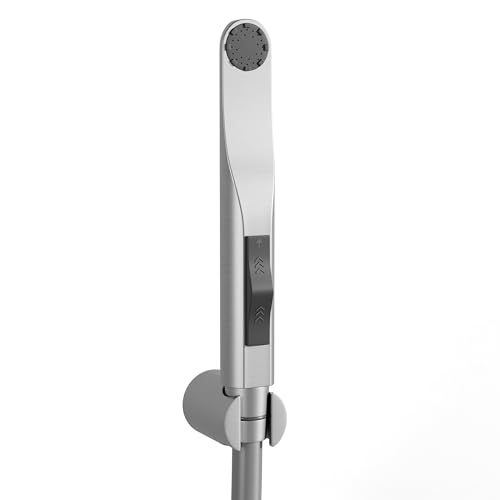 B BACKLINE Backline Water Saving Jet Spray for Toilet | Health Faucet for Toilets | ABS Hand Gun with Hose Pipe 1.2 Meter and Wall Hook/Holder | Bathroom Bidet Spray (Brushed - Full Set (Gun + Hose + Hook)) - Image 1