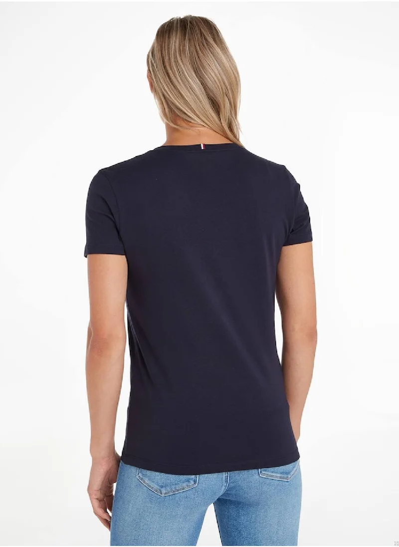 TOMMY HILFIGER Women's Heritage Crew Neck T-Shirt, Navy