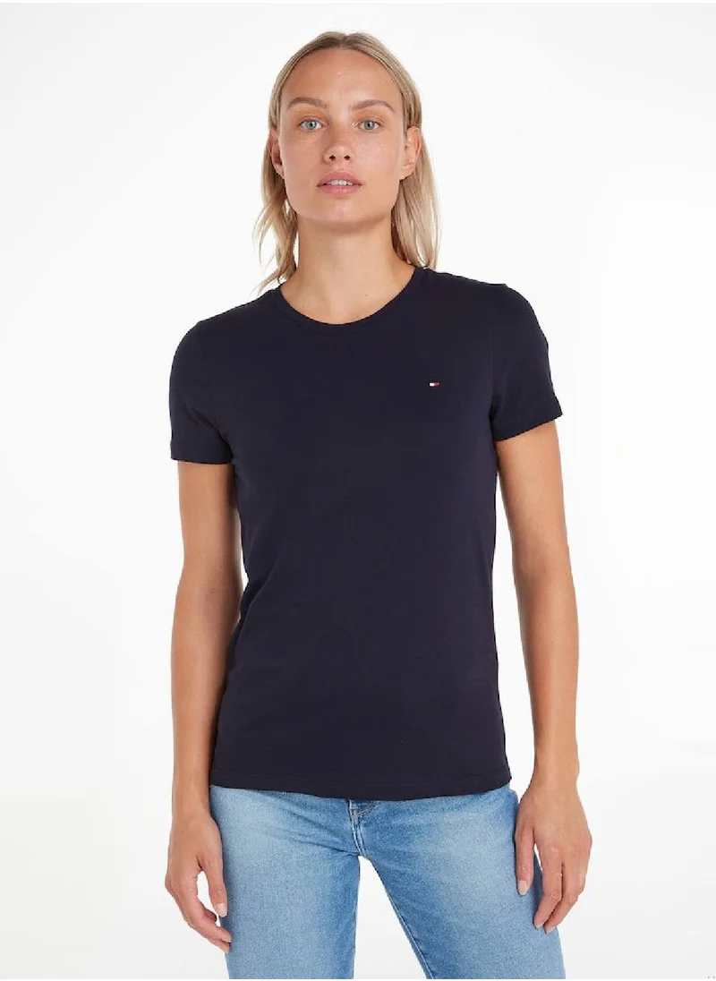 TOMMY HILFIGER Women's Heritage Crew Neck T-Shirt, Navy