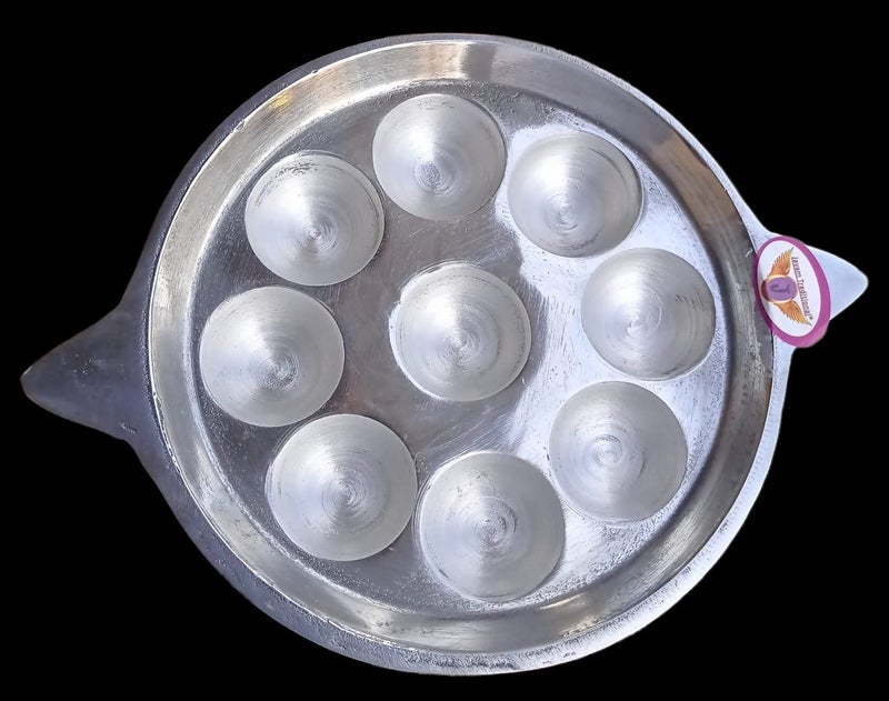 Jayam Traditional صينية بانيارام التقليدية من جايام متوافقة مع الغاز لصنع الأپام، طنجرة شاتي باترا، أواني طهي غير لاصقة بشكل طبيعي 9 تجويفات - Image 2