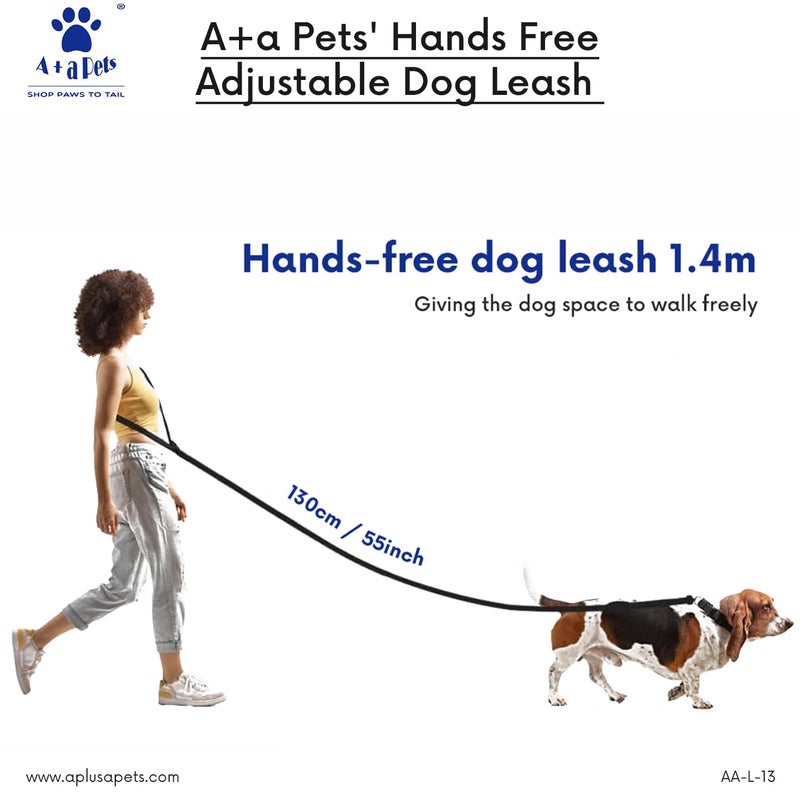 A+a Pets ’ Hands Free Adjustable Dog Leash | Waist Tie-up, Lightweight, Adjustable, Durable Nylon for Running, Hiking, Jogging & Walking (NRed) - Image 4
