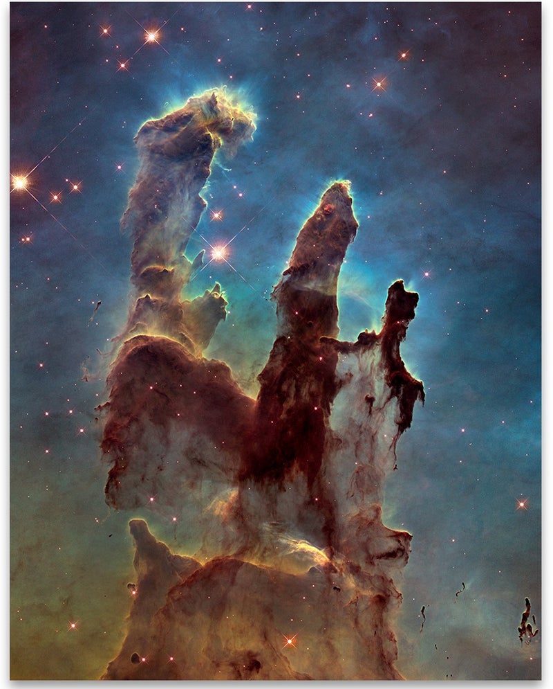 Astronomy Poster - Pillars Of Creation - Photo from Hubble Space Telescope - 11x14 Unframed Art Print - Vintage Posters Dark Academia  Space Poster for Astronomers Space Exploration Enthusiasts