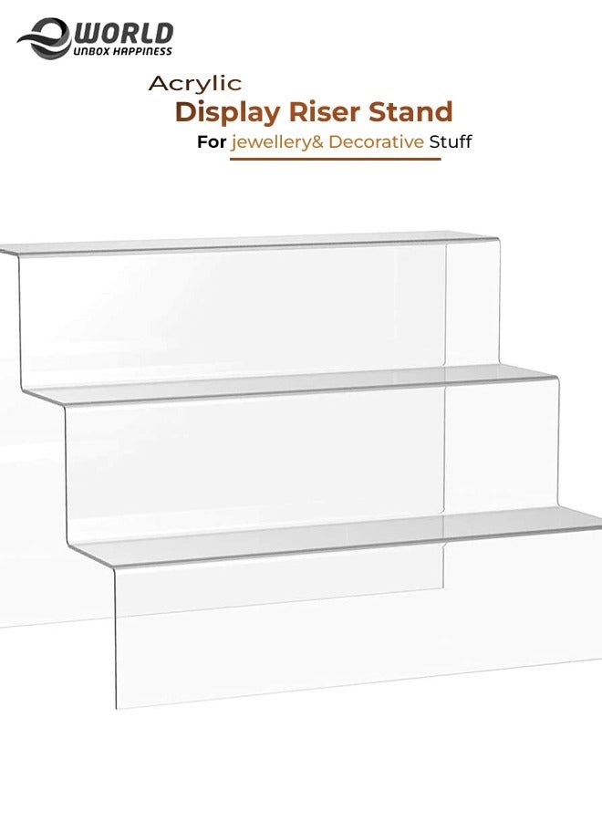 Eworld 3 Layers Clear Acrylic Display Riser and Night Stand for jewelry and Decorative stuff - Image 1