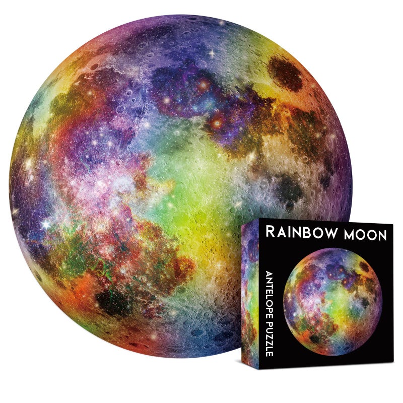 ANTELOPE Rainbow Moon 1000 Piece Jigsaw Puzzle for Adults Space Theme Paperboard Round Puzzle High Resolution Matte Finish No Dust Includes Poster 265 inches - Image 2