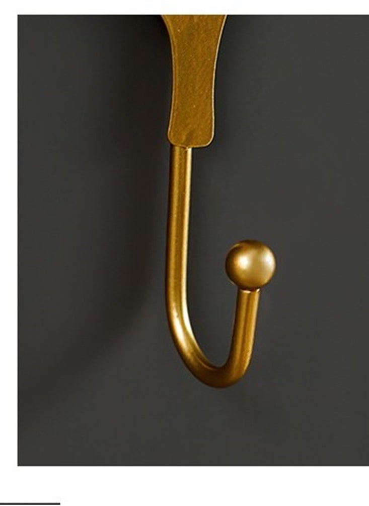 EHOME Decorative Leaves Iron Hooks,Maple Leaf Shape Wall Mounted Hooks Modern Key Holder with Non-Marking Nails Gold Single Prong Hat Hanger Home Office Nursery Room Decoration  - Image 3