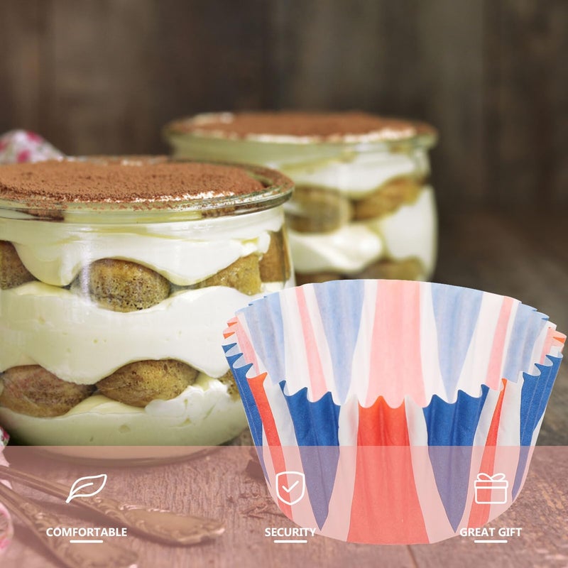 Union Jack أكواب خبز الكب كيك القابل للتصرف 100 قطعة ورقية بطانة أكسسوارات الخبز الحلويات الوطنية - Image 5