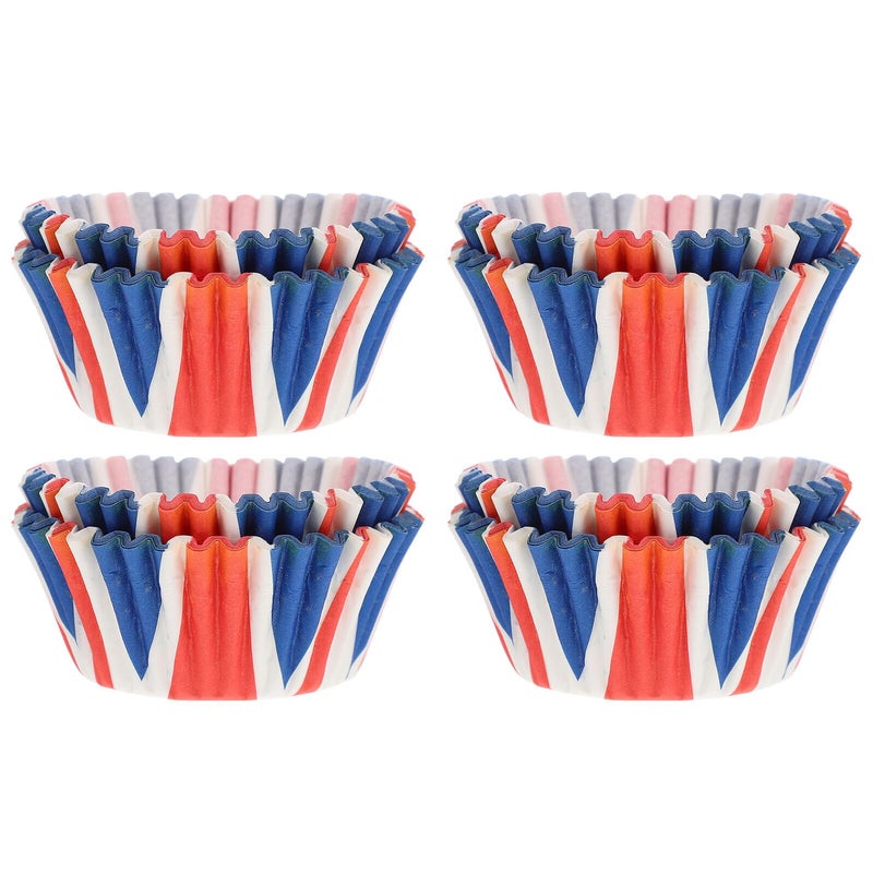 Union Jack أكواب خبز الكب كيك القابل للتصرف 100 قطعة ورقية بطانة أكسسوارات الخبز الحلويات الوطنية - Image 2