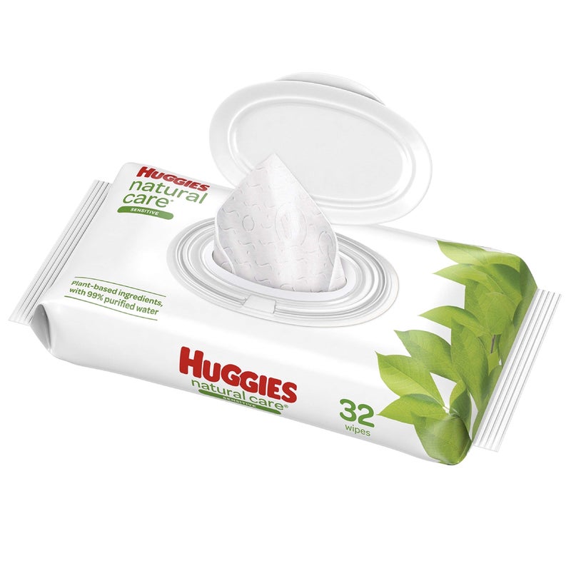 Huggies Natural Care, Baby Wipes, Unscented, 32 Count - Image 1