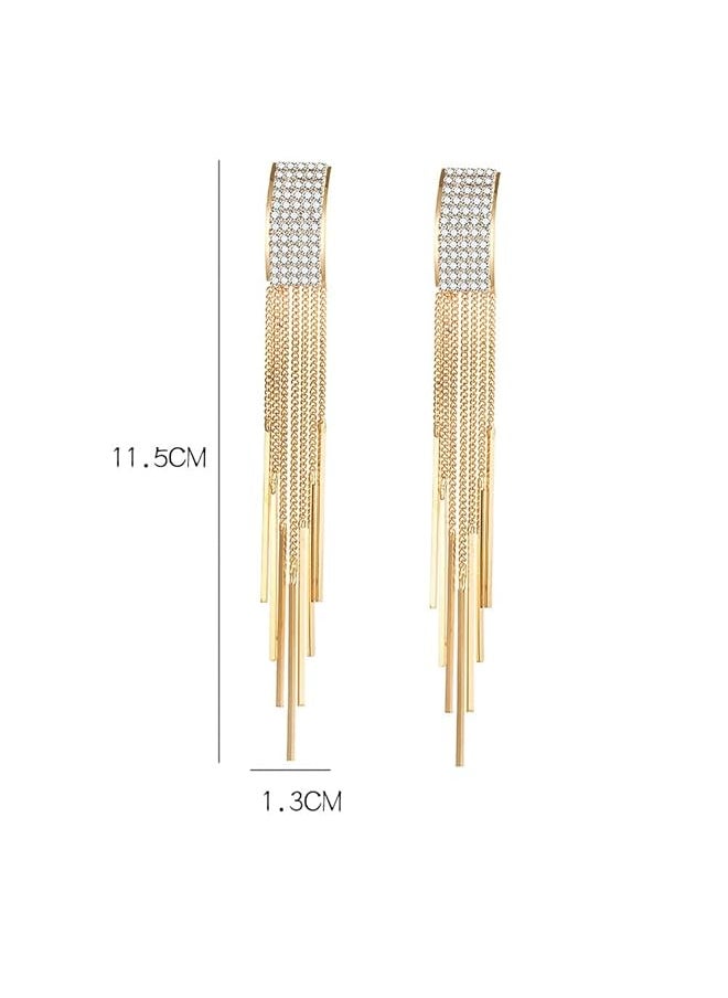 Shining Diva Fashion Italian Designer Collection Gold Plated Drop Earrings For Women Golden 9751Er  - Image 4