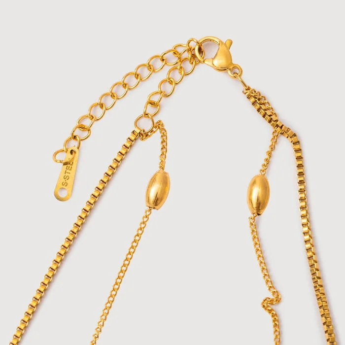 noya Lila Layered Chain Necklace - 18K Gold Plated