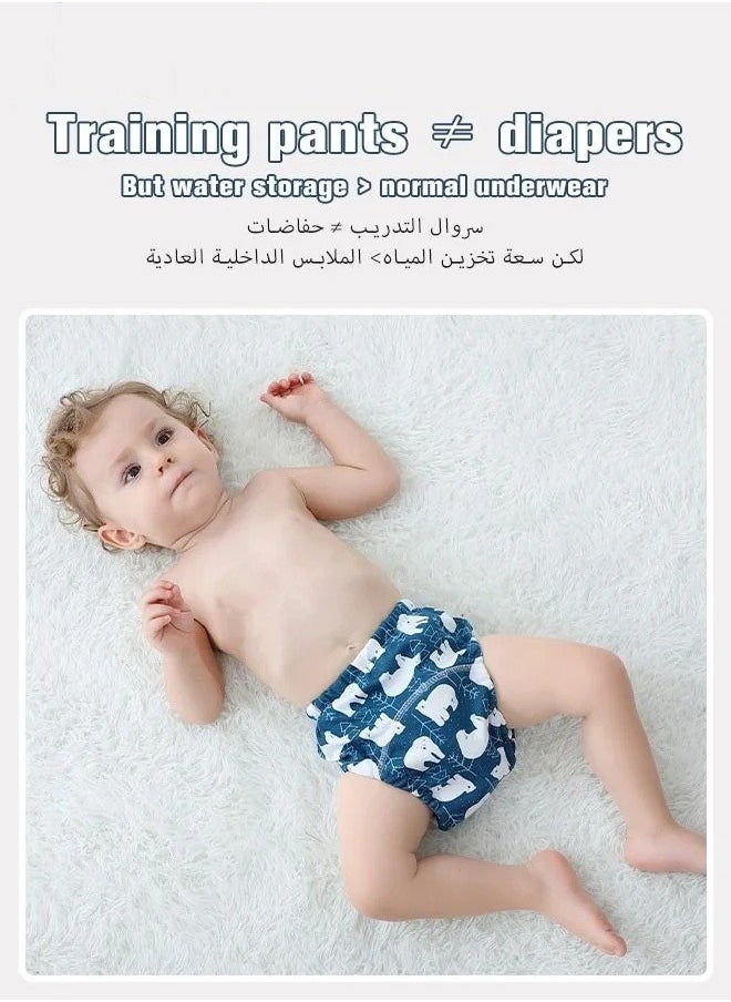 MIXDE 4 Piece Potty Training Underwear, 6 Layers Breathable Cotton Absorbent Trainer Pants for Toddler Baby Boys Girls Waterproof  - Image 5