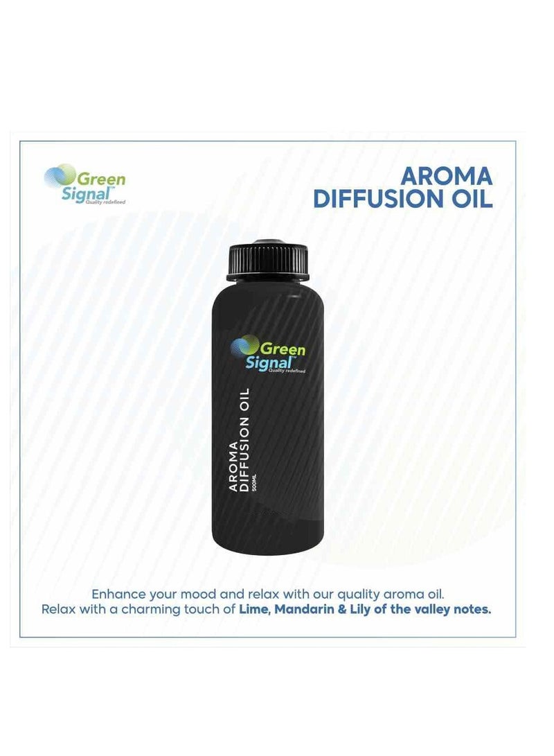 Green Signal Diffuser Aroma Oil – 500ml – Premium Crystal Fragrance Oil – Clean & Refreshing Long-Lasting Scent – Compatible with All Diffuser Machines - Image 3