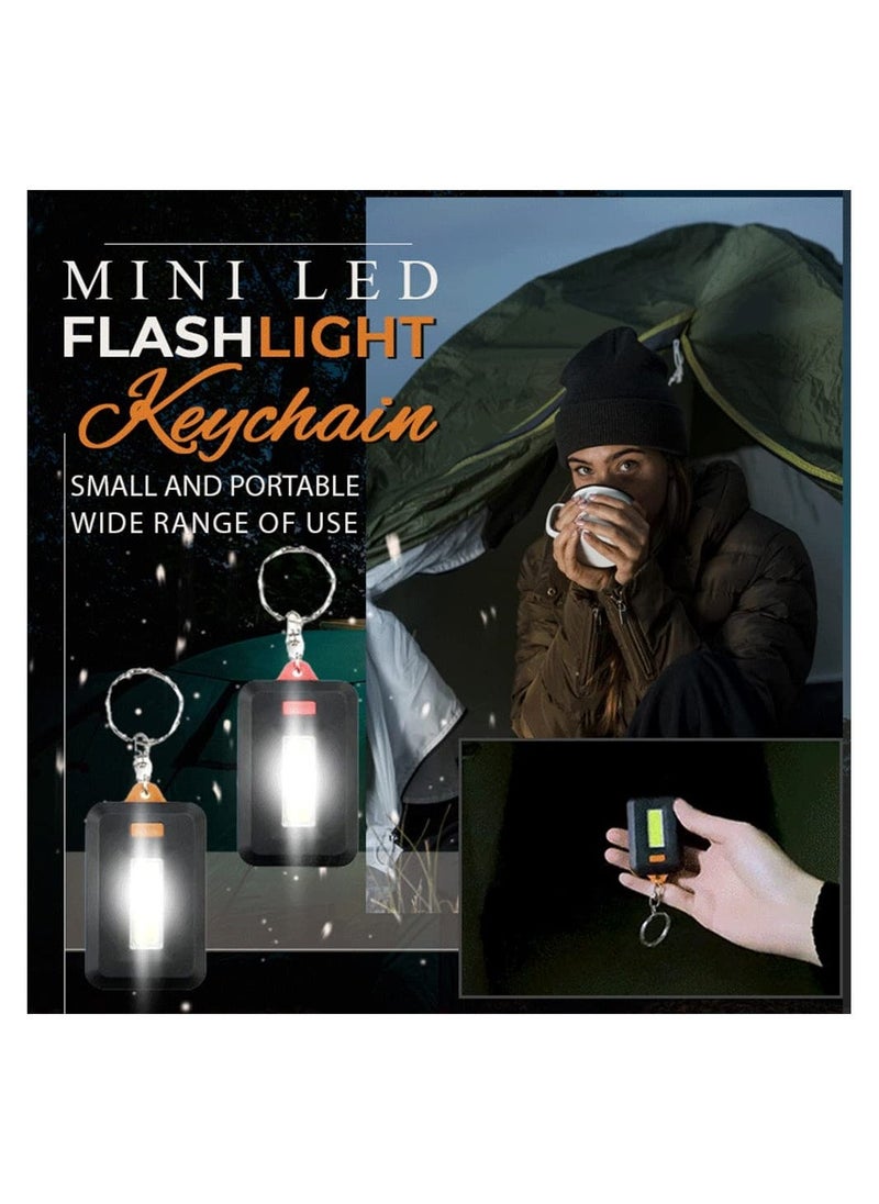Portable Cob Led Keychain Flashlight, Mini Climbing Light Pocket Emergency Light, Outdoor Camping Flashlight Mini Led Key Ring Light Work Light, Fishing, Night Safety, Night Reading(4Pcs ) - Image 4