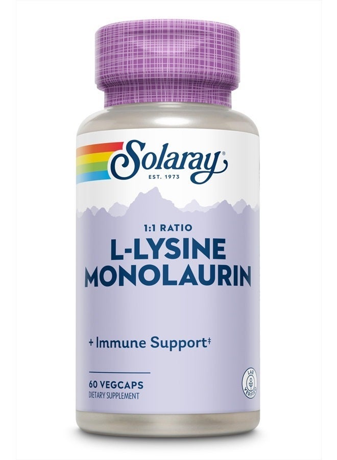 SOLARAY L-لايسين مونو لورين دعم المناعة مكمل، 500 ملغ لكل منها، ضمان استرداد الأموال لمدة 60 يومًا، 30 حصة، 60 كبسولة نباتية - Image 5