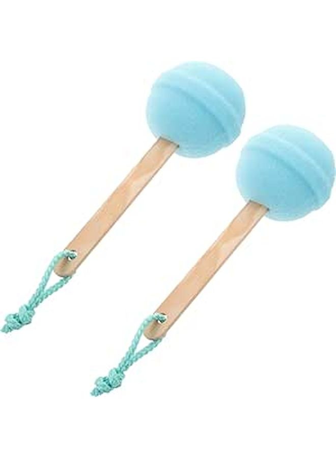 2 Pack Bath Scrubber Sponges with Rope Gentle Exfoliating Body Wash Random Color - Image 1