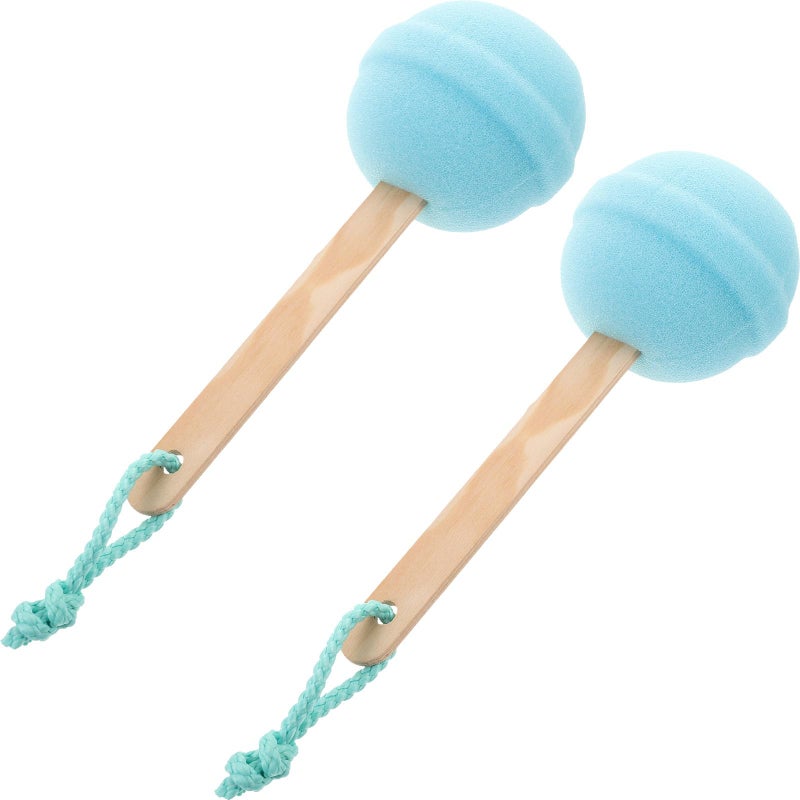 2 Pack Bath Scrubber Sponges with Rope Gentle Exfoliating Body Wash Random Color - Image 2