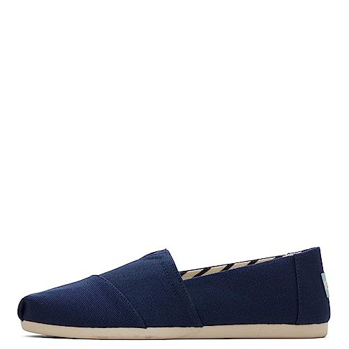 TOMS Women's Alpargata Recycled Cotton Canvas Slip On Sneaker Navy Recycled Cotton Canvas - Image 3