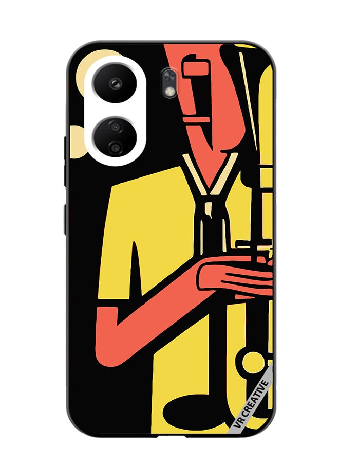 VR CREATIVE Protective Case Cover For Xiaomi Redmi 13C Jazz Trumpeter Design Multicolour - Image 1