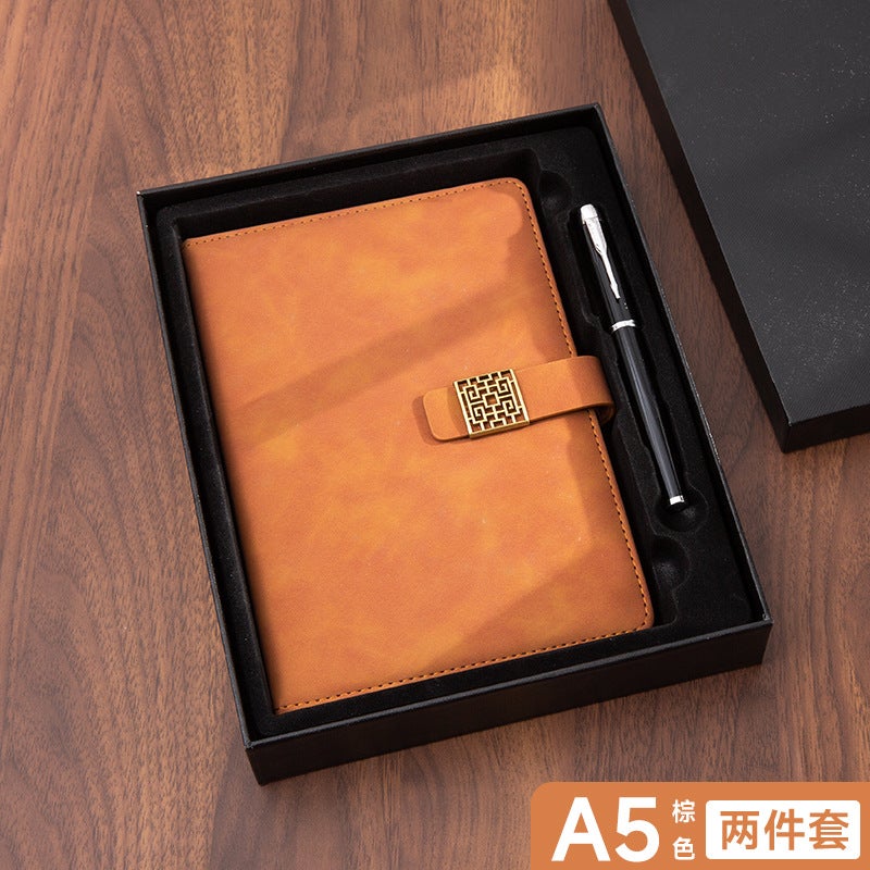 A5 National Style Simple Notebook Gift Box Suit Enterprise Accompanying Gift Notepad Writing Book Gift Printable Logo - Image 1