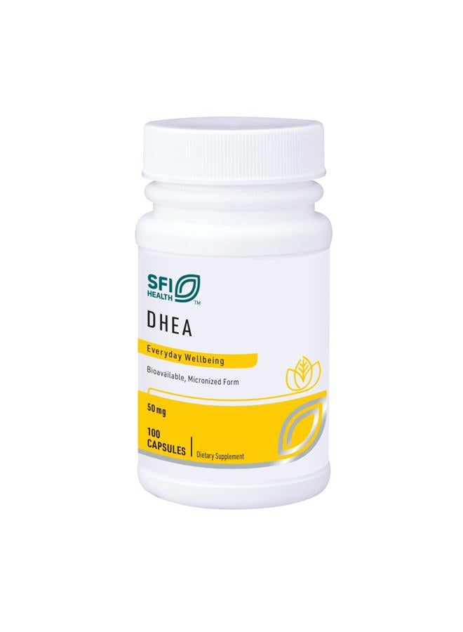Klaire Labs SFI Health DHEA 50mg - Dehydroepiandrosterone Derived from Wild Yam - Micronized for Superior Absorption - Soy-Free, Hypoallergenic Supplement for Men & Women (100 Capsules) - Image 1