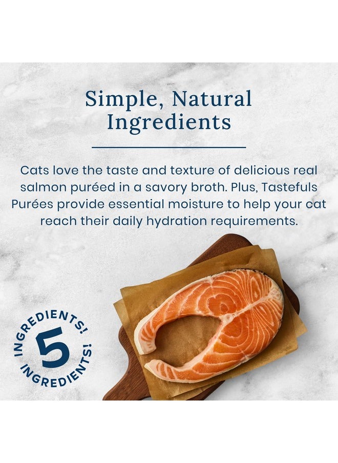 Tastefuls Purées With Salmon, Natural Cat Food Complement, Resealable Twist Cap Pouches, 3Oz. (12 Count)