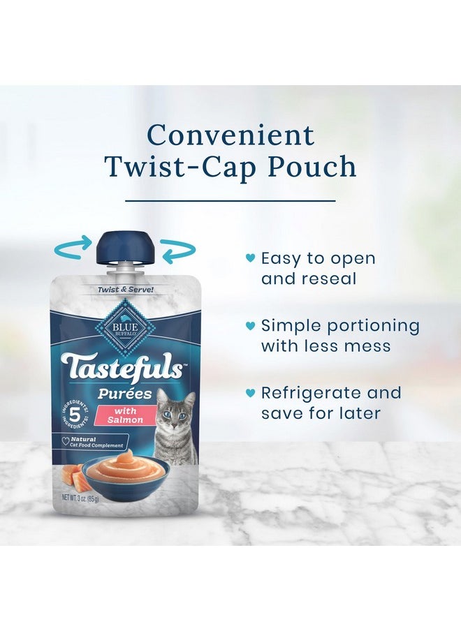 Tastefuls Purées With Salmon, Natural Cat Food Complement, Resealable Twist Cap Pouches, 3Oz. (12 Count)