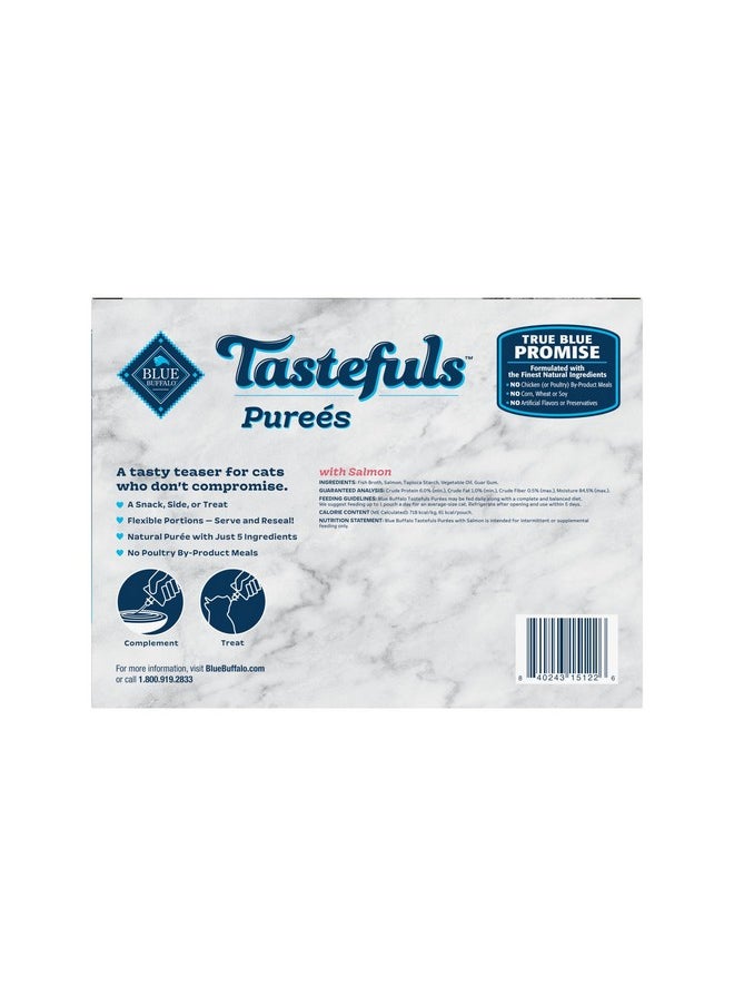 Tastefuls Purées With Salmon, Natural Cat Food Complement, Resealable Twist Cap Pouches, 3Oz. (12 Count)
