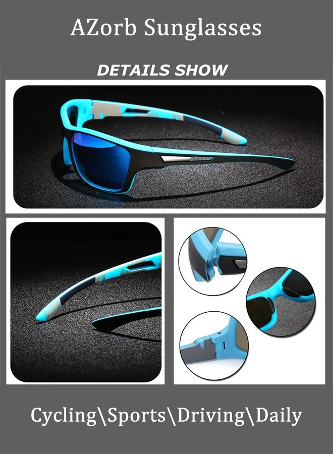 AZorb Polarized Sports Sunglasses for Men Women TPEE Material Men's Eye Sun Glassess UV400 Protection Shades for Cycling Driving Fishing Blue - Image 2