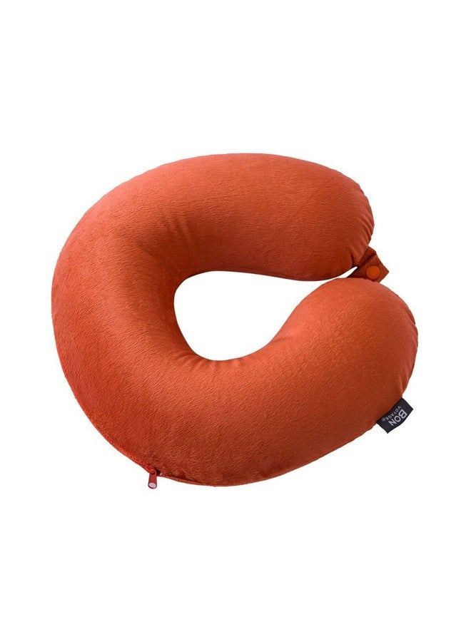 بون فوياج كلاسيك مخدة للرقبة للسفر ميموري فوم برتقالي 3.5 x 12 x 12 بوصة BV-CLS-ORANGE - Image 2