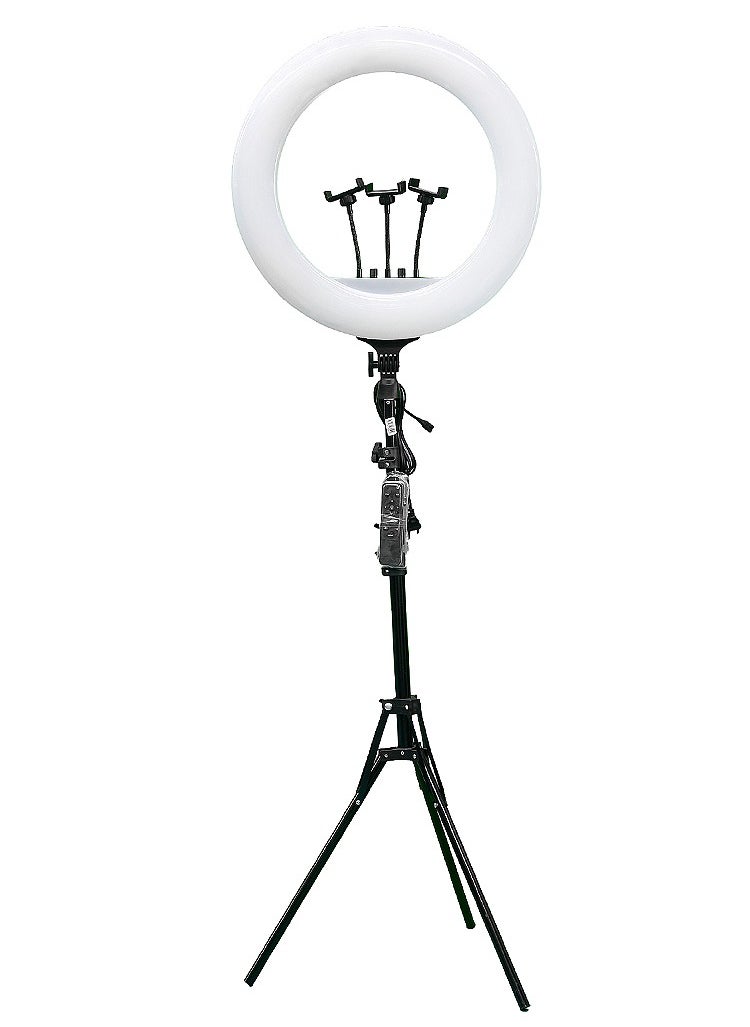 Generic Selfie Ring light 14 inch with Tripod Stand And Photographic Lamp with 3 Mobile Holder  - Image 4