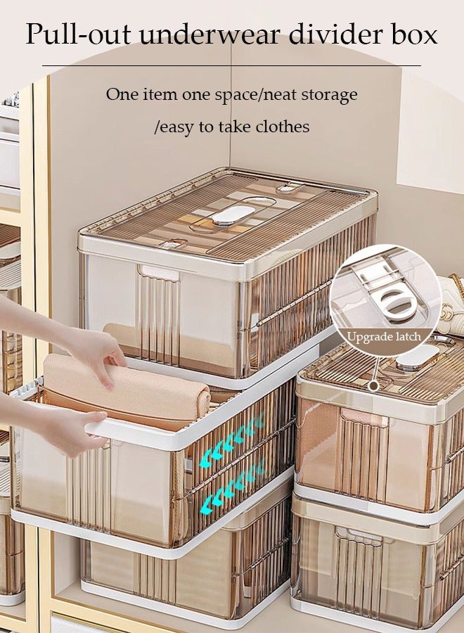 DUNISO Wardrobe Clothes Organizer,Drawer Organizers And Storage With Lid，Foldable Closet Organizer，With 7 Compartments，Sturdy And Durable，For Storing Clothes, T-Shirts, Jeans, Sweaters, Toys, And Books  - Image 1