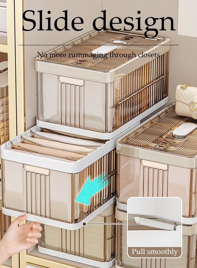 DUNISO Wardrobe Clothes Organizer,Drawer Organizers And Storage With Lid，Foldable Closet Organizer，With 7 Compartments，Sturdy And Durable，For Storing Clothes, T-Shirts, Jeans, Sweaters, Toys, And Books  - Image 5