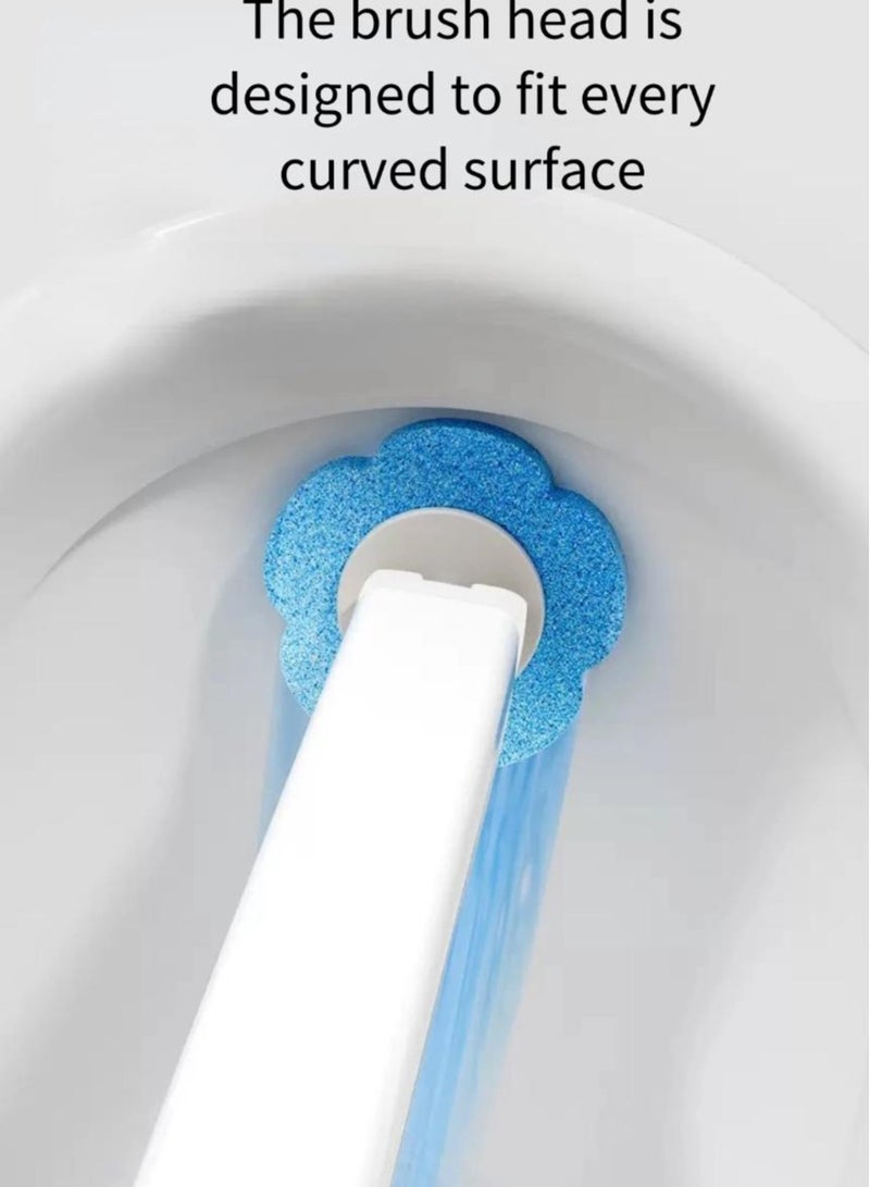 Wall Mounted Toilet Brush White Base  with 6 PCS Toilet Brush Refills - Image 3