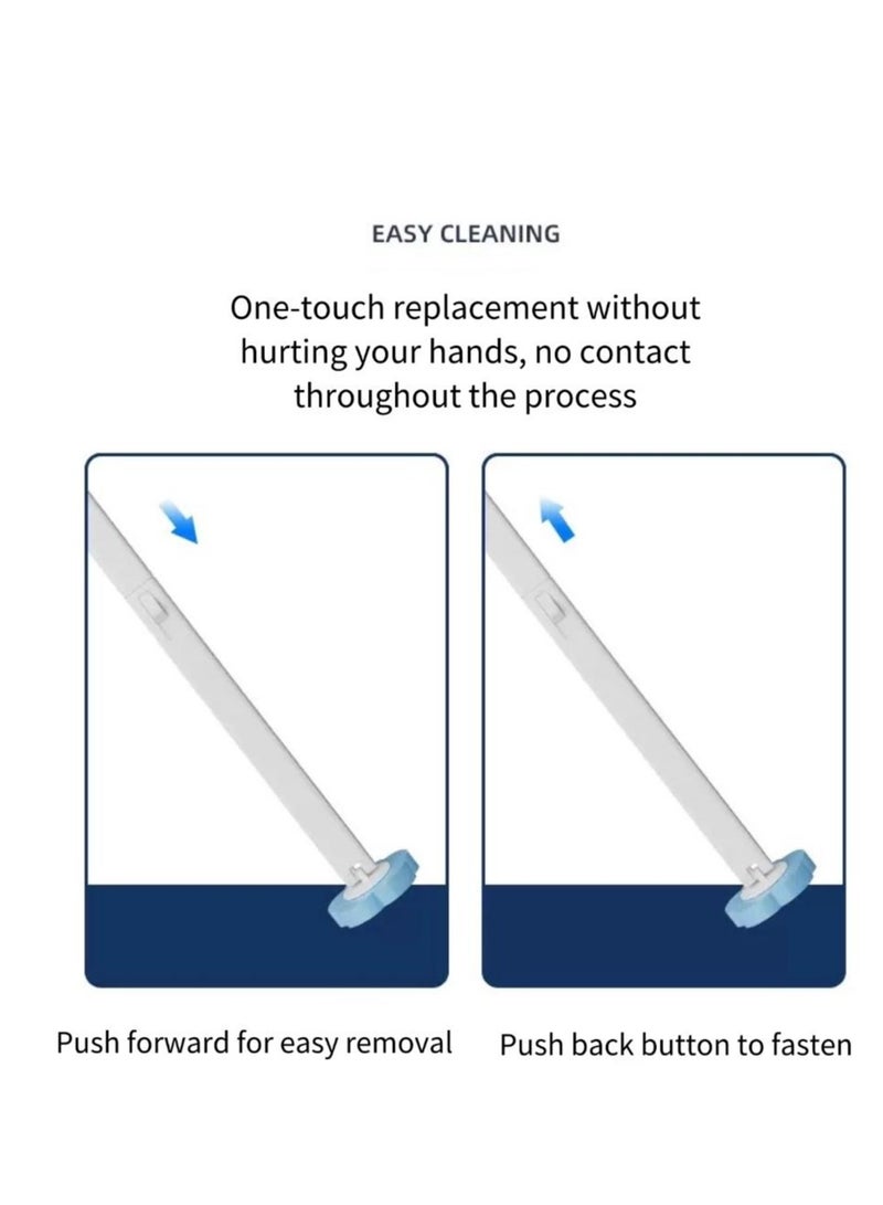 Wall Mounted Toilet Brush White Base  with 6 PCS Toilet Brush Refills - Image 2