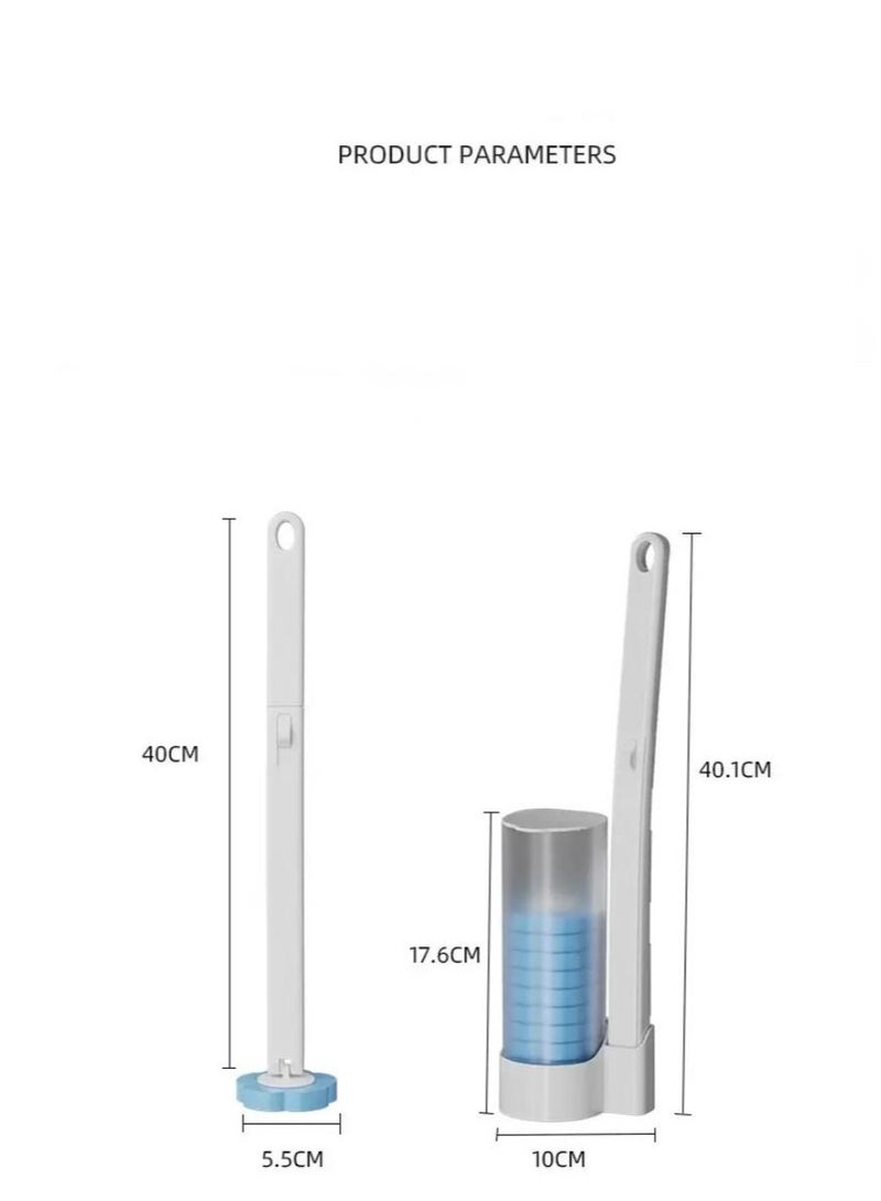 Wall Mounted Toilet Brush White Base  with 6 PCS Toilet Brush Refills - Image 4