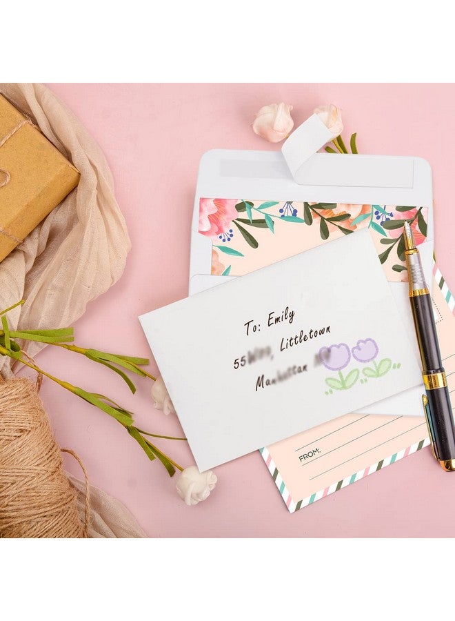 100 حزمة من المغلفات الورقية البيضاء مقاس A2، مغلفات دعوة للتقشير والختم لحفلات الزفاف، صور Rsvp، بطاقات تهنئة، إعلانات استحمام الطفل، ملاحظات شكرًا لك، 4.375 × 5.75 بوصة - Image 5