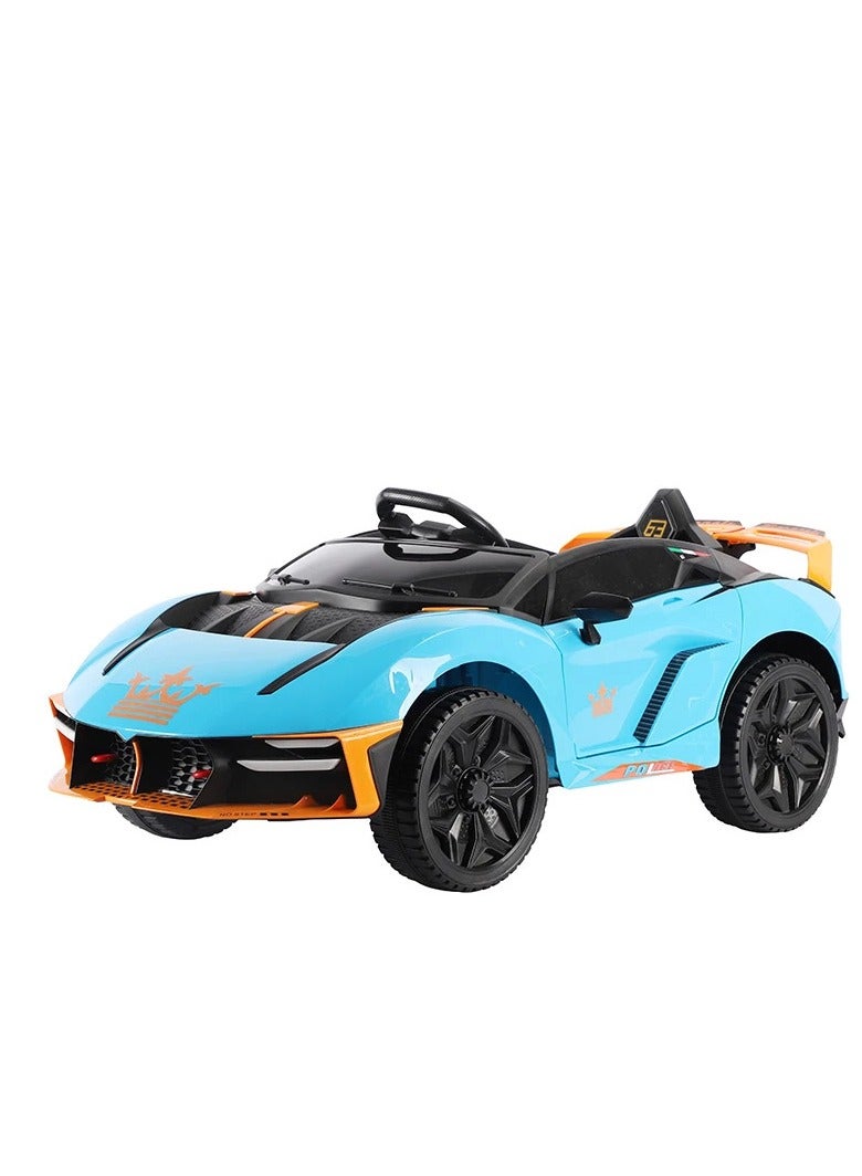 Ride-On Toy Car with Bluetooth and Early Education Functions - 6V4*2PCS Battery/Motor, , Music, English Stories, Double Door, Swing, LED Headlight , Four-Wheel Shock Absorber,  - Image 1