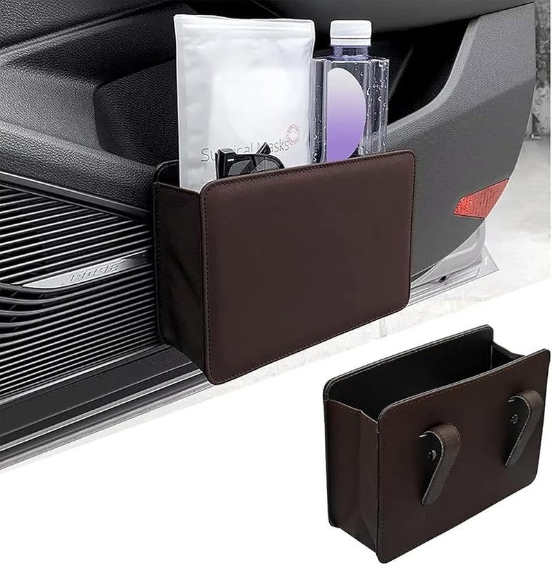 Jeep Patriot 2007 2016 Foldable Leather Car Rubbish Bin Brown Seat Back Storage Bag - Image 4