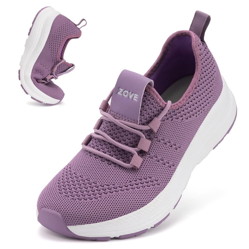 ZOVE Wide Toe Box Shoes Women Extra Wide Width Sneakers Ultra Light Road Running Shoes Non-Slip Tennis Sneakers Breathable Walking Athletic 8803 Purple 37 - Image 1