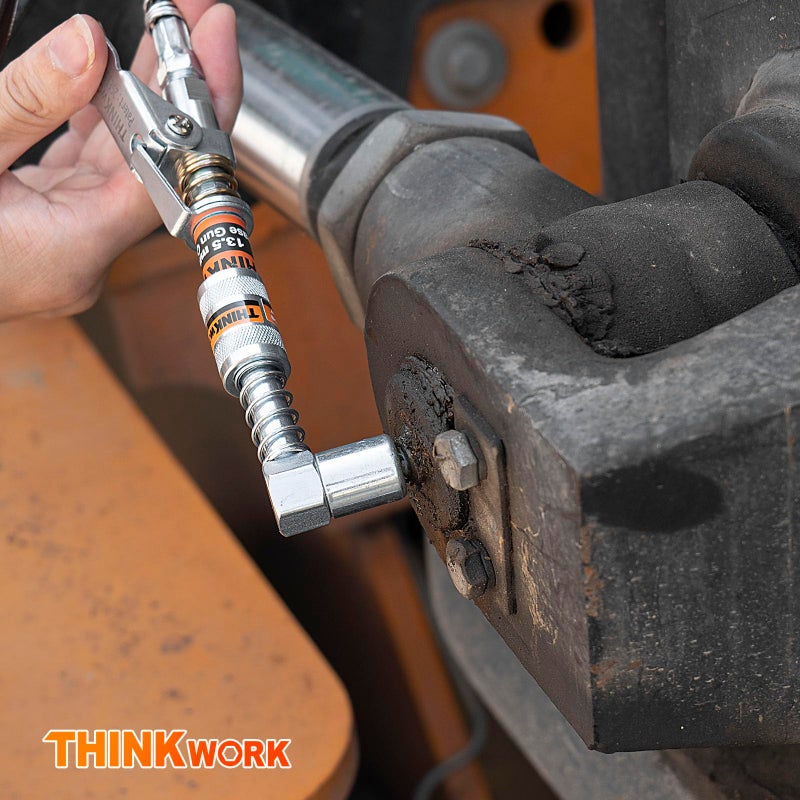 THINKWORK Grease Gun Coupler Set, Strong Lock on Greases Gun Couplers with 90Â° Grease Coupler Adaptor,12000 PSI Quick Release Grease Coupler Compatible with All Grease Guns 1/8" NPT Grease Gun Fitting - Image 3