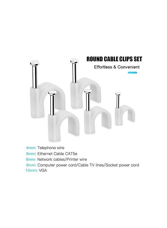Abbasali 500pcs Circle Cable Clips Holder with Steel Nails 4mm 5mm 6mm 8mm 10mm Cable Management - Image 2