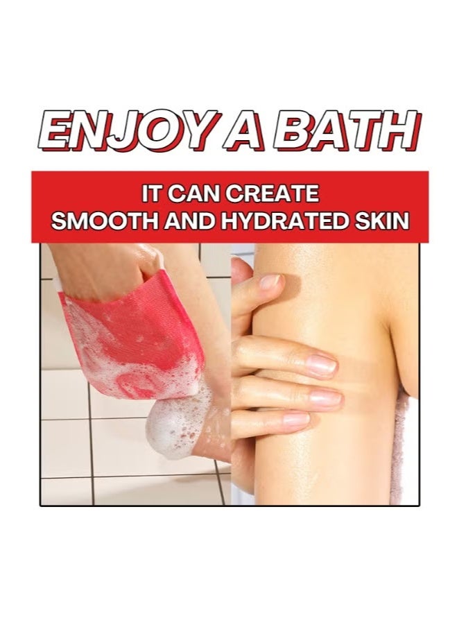 KL 8 PCS Body Peeling Pad Original With Mom's Bath Recipe , All in One Bubble Body Wash & Scrub Gloves , Exfoliating Mitts for Dead Skin Cells, Skin Retexturizing Pads - Image 5