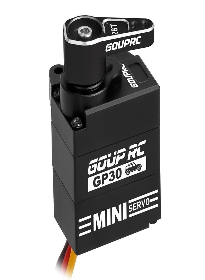 سيرفو GOUP RC GP30 Mini RC لسيارات SCX30 Axial 1/30 RC Crawler، مزود بذراع سيرفو من الألومنيوم 28T - Image 1