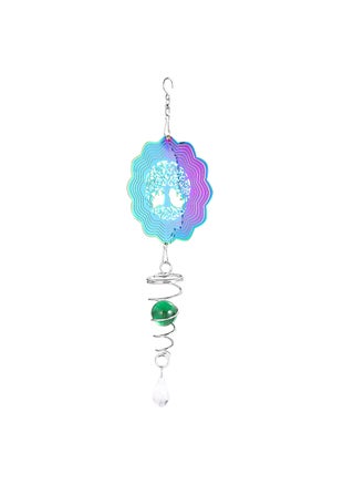 Curved edge life tree spiral pendant