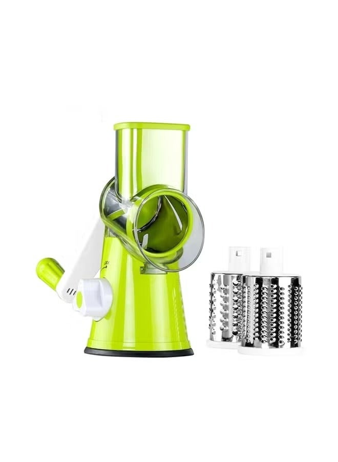 قطاعة محمولة باليد 3 في 1 مزودة بذراع تدوير يدوي، قطاعة شرائح ومبشرة للجبن، مناسبة لتقطيع الخضروات والفاكهة واللحوم - Image 3