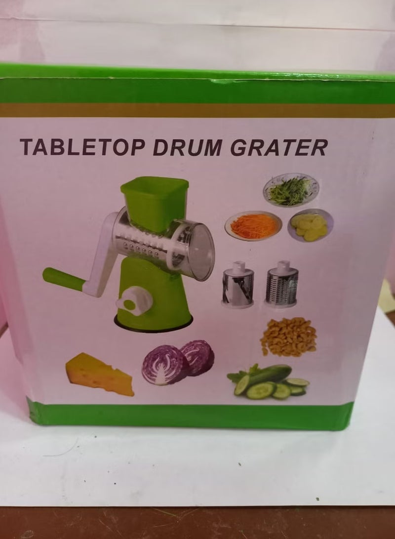 قطاعة محمولة باليد 3 في 1 مزودة بذراع تدوير يدوي، قطاعة شرائح ومبشرة للجبن، مناسبة لتقطيع الخضروات والفاكهة واللحوم - Image 4