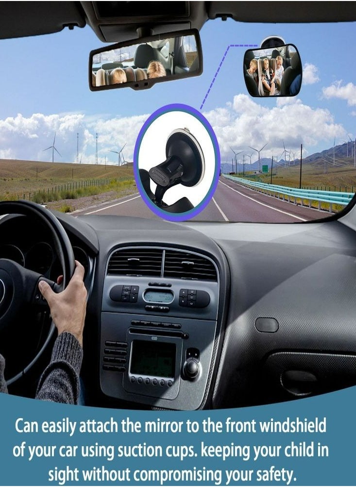 Oasisgalore - Oasisgalore Baby Car Rear View Mirror Safe View Mirror with Wide Angle View Clear Adjustable Interior Accessories for Infant Kids Rear Seat Monitoring - Image 1